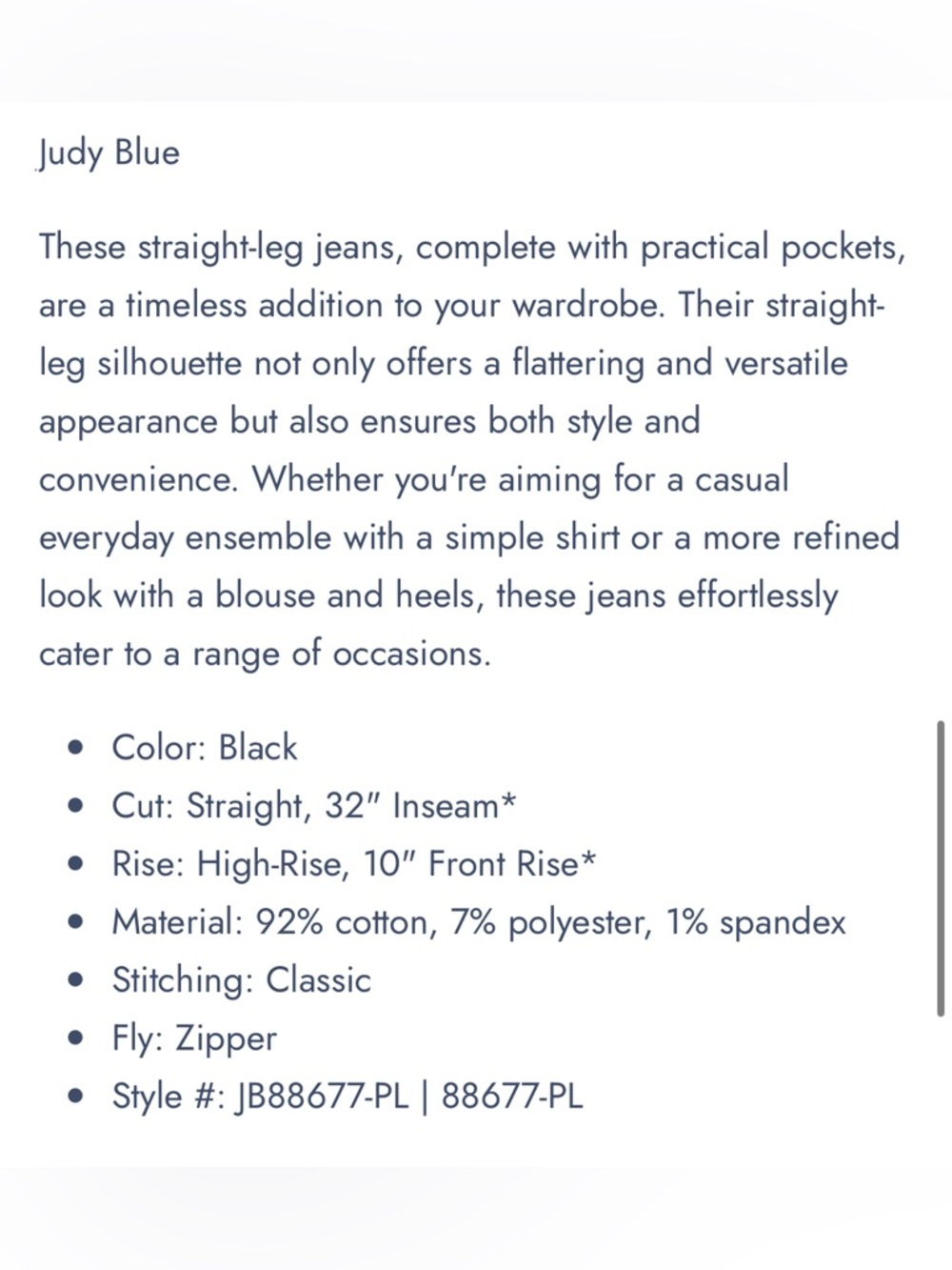 Judy Blue High waisted straight leg jeans - Picture 11 of 11